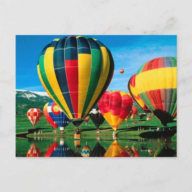 Hot Air Balloons At Lakeside Past Card (Front)