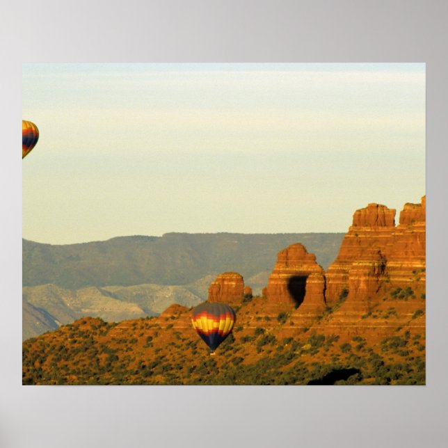 Hot Air Balloons at Sedona, Arizona, USA. Poster (Front)