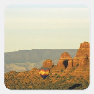 Hot Air Balloons at Sedona, Arizona, USA. Square Sticker