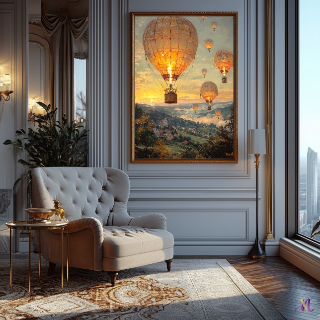 Hot Air Balloons at Sunrise in Impressionist Style Poster (Creator Uploaded)