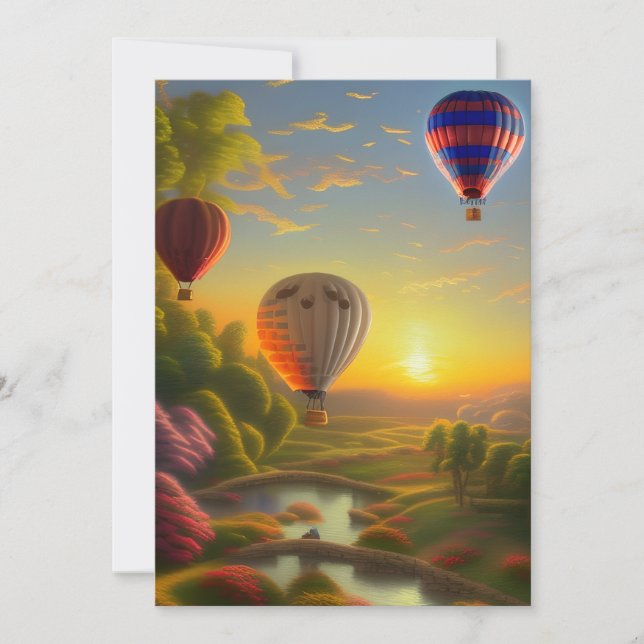 Hot Air Balloons at Sunset Invitation (Front)