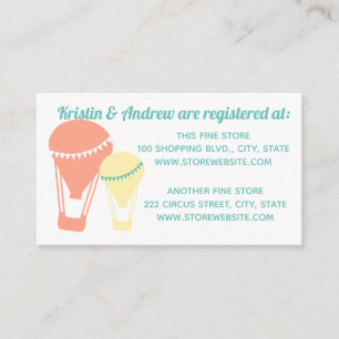 Hot Air Balloons Baby Shower Registry Enclosure Card