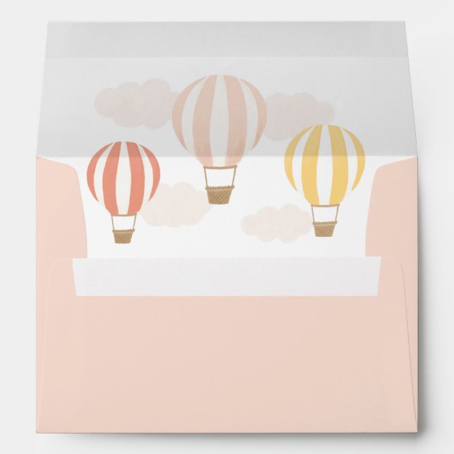 Hot Air Balloons Baby Shower Return Address Envelope (Back (Bottom))