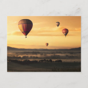 Hot Air Balloons Beautiful Nature Scenery Postcard