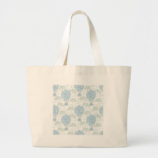 Hot air balloons blue nursery home decor wall art large tote bag