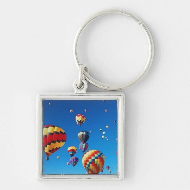 Hot Air Balloons Blue Sky Key Ring (Front)