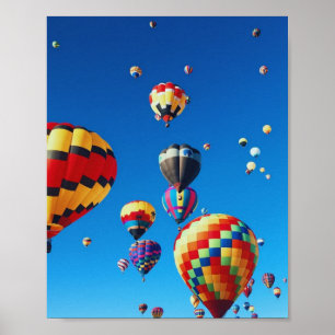 Hot Air Balloons Blue Sky Poster