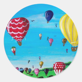 Hot Air Balloons Classic Round Sticker