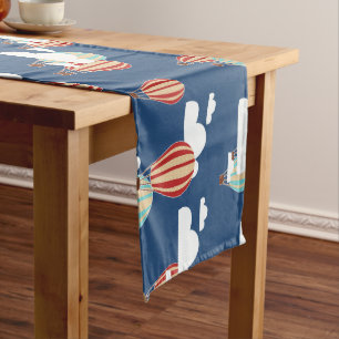 Hot Air Balloons & Clouds Adventure Long Table Runner
