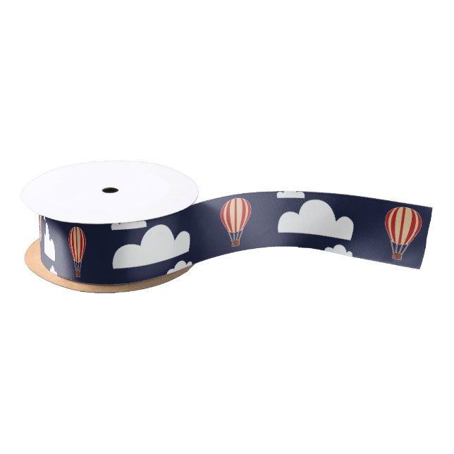 Hot Air Balloons & Clouds Satin Ribbon (Spool)