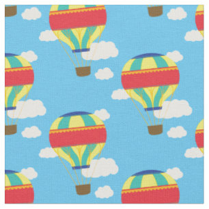 Hot Air Balloons Colourful Vintage Fabric