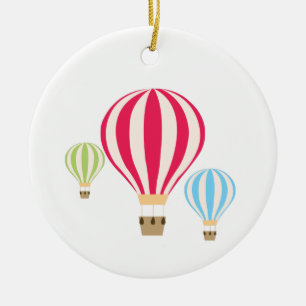 Hot Air Balloons Design Ceramic Tree Decoration