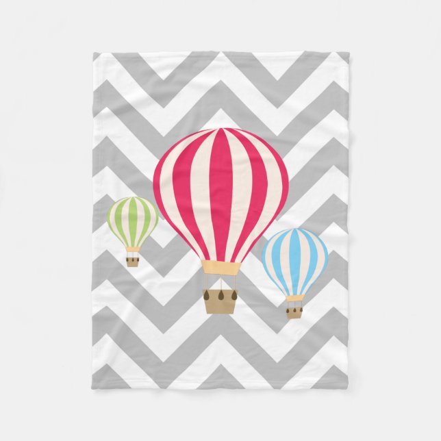 Hot Air Balloons Design Fleece Blanket (Front)