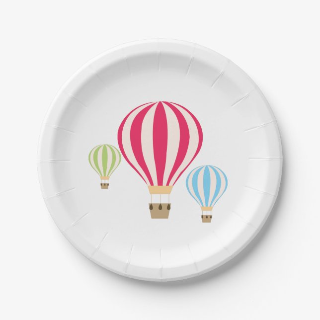 Hot Air Balloons Design Paper Plate (Front)