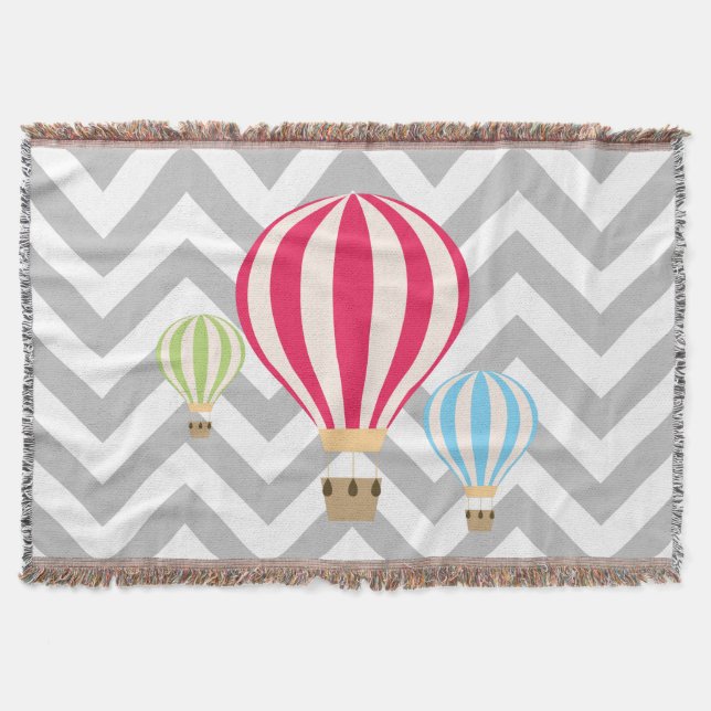 Hot Air Balloons Design Throw Blanket (Front)