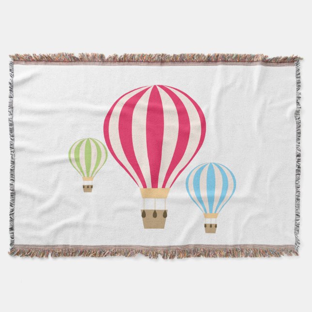 Hot Air Balloons Design Throw Blanket (Front)