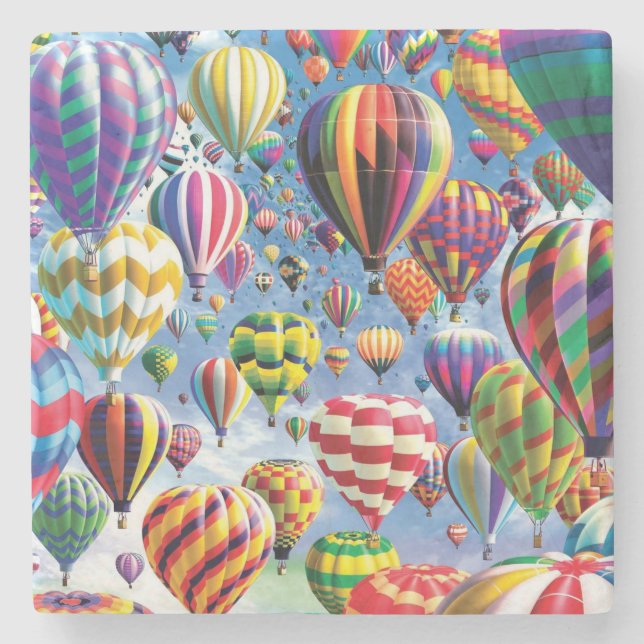 Hot Air Balloons Everywhere Stone Coaster (Front)
