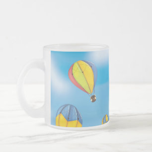 Hot Air Balloons Frosted Glass Coffee Mug
