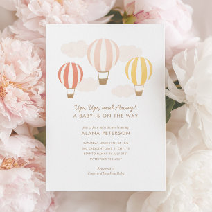 Hot Air Balloons Girl Travel Baby Shower Invitatio Invitation