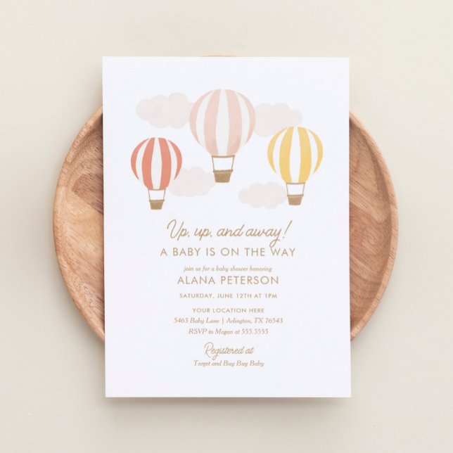 Hot Air Balloons Girl Travel Baby Shower Invitation (Creator Uploaded)