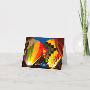 Hot Air Balloons Glow Thank You Card