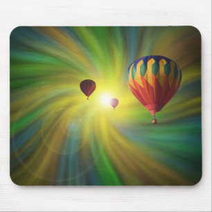 Hot-Air Balloons in a Swirling Pastel Vortex Mouse Mat