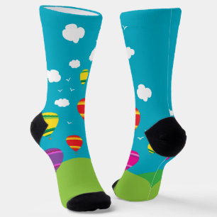 Hot Air Balloons In Flight Colourful Socks