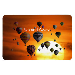 Hot air balloons in flight magnet