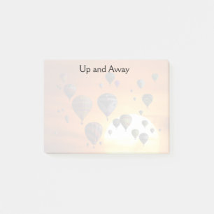 Hot air balloons in flight post-it notes
