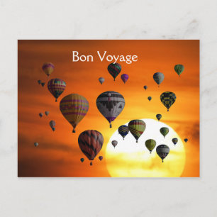 Hot air balloons in flight postcard