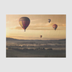 Hot Air Balloons in Golden Skies Tissue Paper