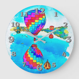 Hot Air Balloons Large Clock