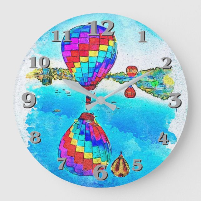 Hot Air Balloons Large Clock (Front)