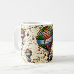Hot Air Balloons on Zodiac Sky Add Your Name Coffee Mug