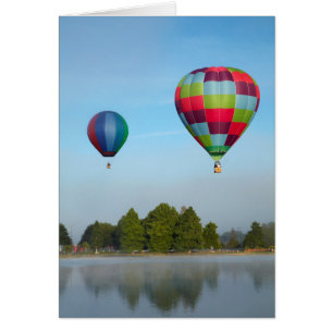 Hot air balloons over a lake, NZ