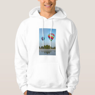 Hot air balloons over a lake,  NZ Hoodie