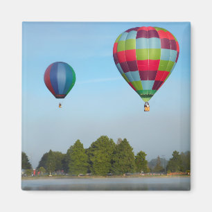 Hot air balloons over a lake,  NZ Magnet