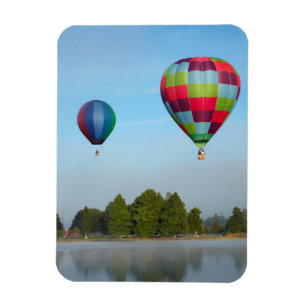 Hot air balloons over a lake,  NZ Magnet