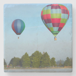 Hot air balloons over a lake,  NZ Stone Coaster