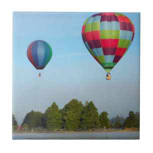Hot air balloons over a lake,  NZ Tile