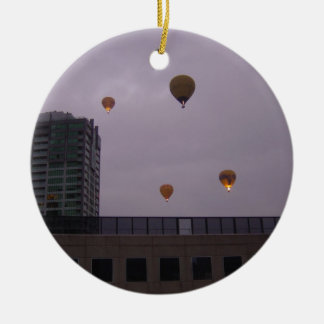 Hot Air Balloons Over Melbourne Ceramic Tree Decoration