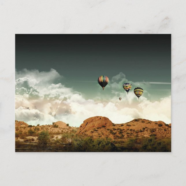 Hot Air Balloons Over Mountains Post Card (Front)