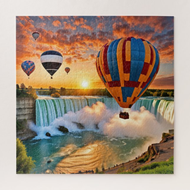 Hot Air Balloons Over Niagra Falls Jigsaw Puzzle (Vertical)