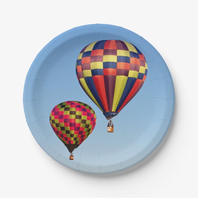 Hot Air Balloons Paper Plate (Front)