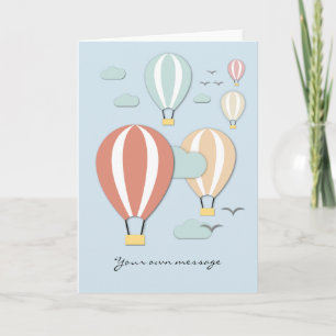 Hot Air Balloons Papercut Style Thank You Card