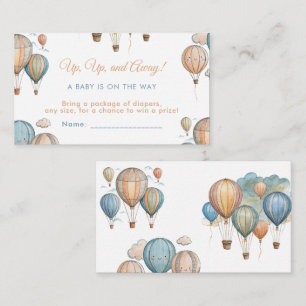 Hot Air Balloons Pastel Boy Travel Baby Shower Enclosure Card