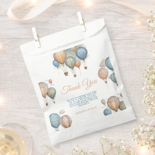 Hot Air Balloons Pastel Boy Travel Baby Shower Favour Bags