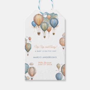 Hot Air Balloons Pastel Boy Travel Baby Shower Gift Tags