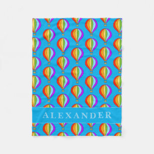 Hot air balloons pattern fleece blanket for kids