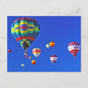 hot air balloons postcard